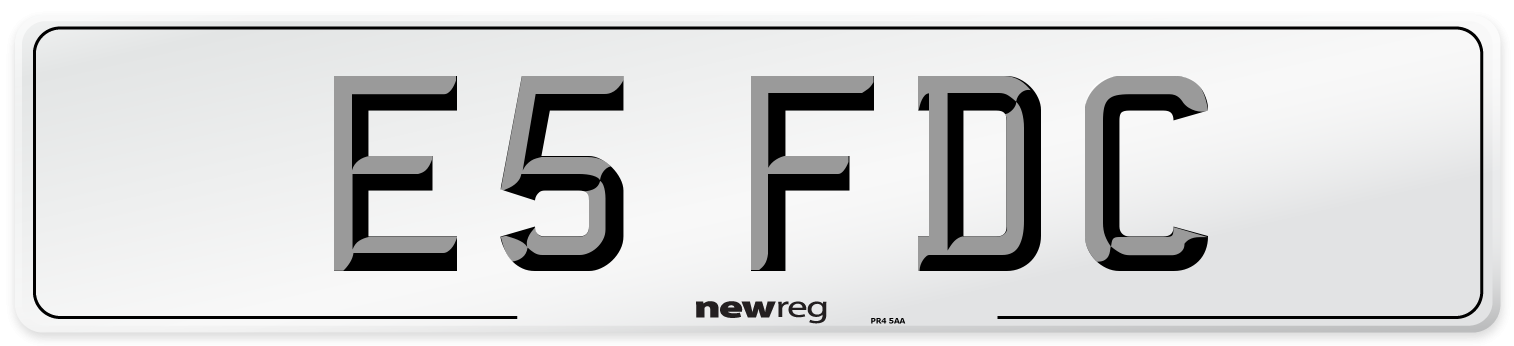 E5 FDC Number Plate from New Reg